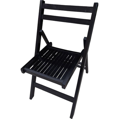 Furniture Slatted Wood Folding Special Event Chair - black, Set of 4, FOLDING CHAIR, FOLDABLE STYLE