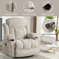 Swinging recliner massage heated sofa, with USB and 2 cup holders in side pockets, PackageA+B (BEIGE)