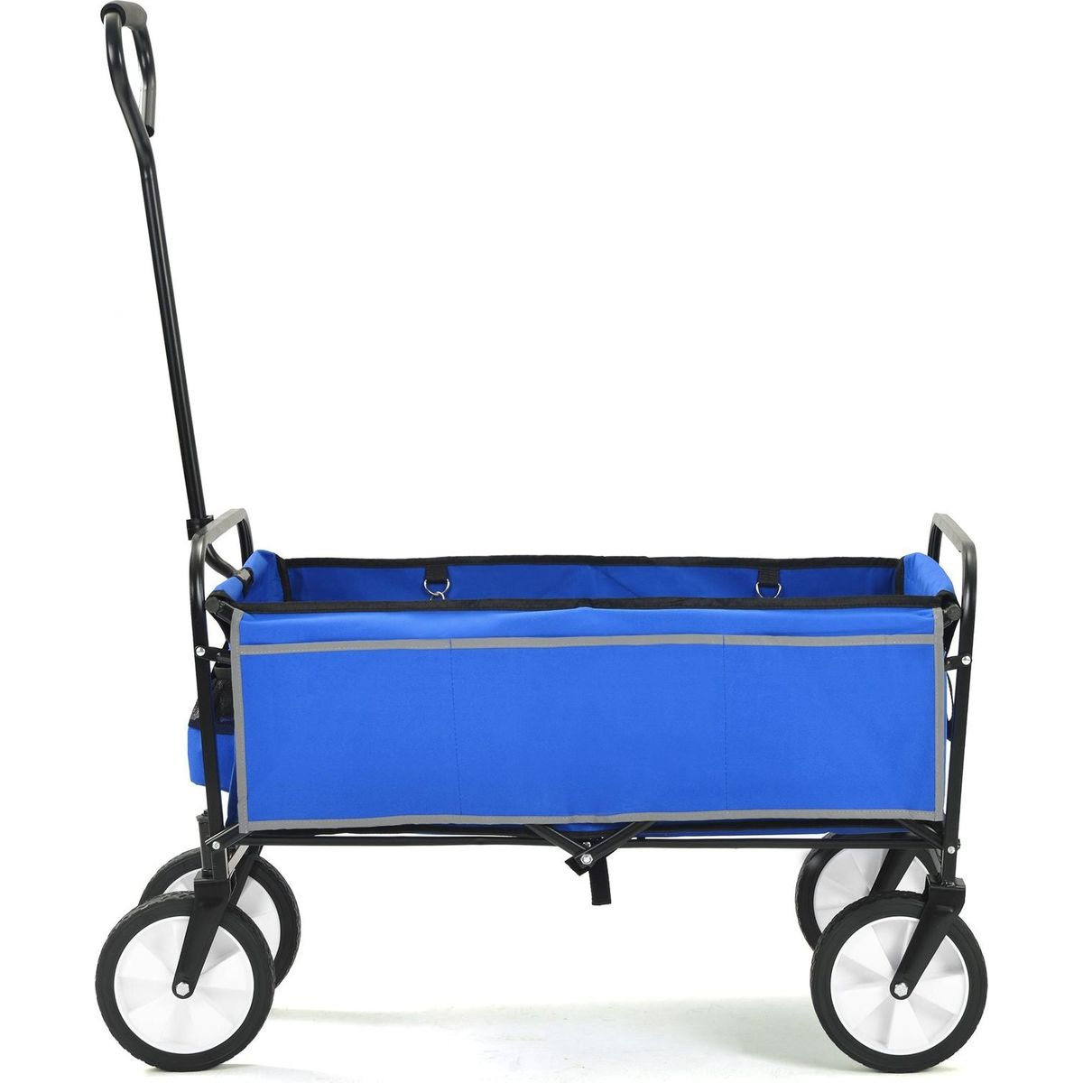 Folding Wagon Garden Shopping Beach Cart (Blue)