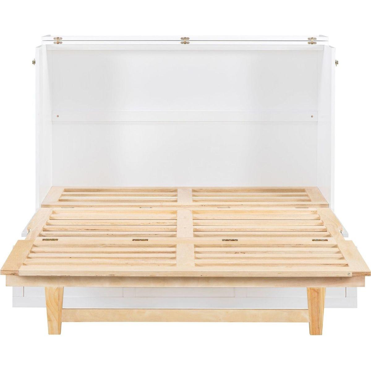 Full Size Murphy Bed with Large Drawers,White