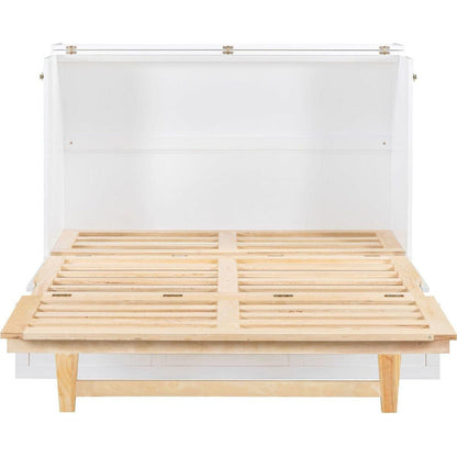 Full Size Murphy Bed with Large Drawers,White