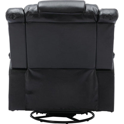 360Swivel and Rocking Home Theater Recliner Manual Recliner Chair with Wide Armrest for Living Room,Bedroom, Black