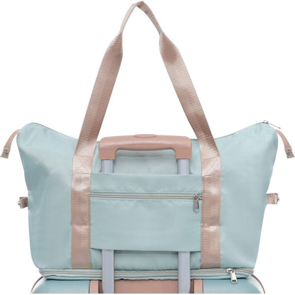 Luggage Sets 4 Piece, Expandable ABS Durable Suitcase with Travel Bag, Carry On Luggage Suitcase Set with 360 Spinner Wheels, Grey Green