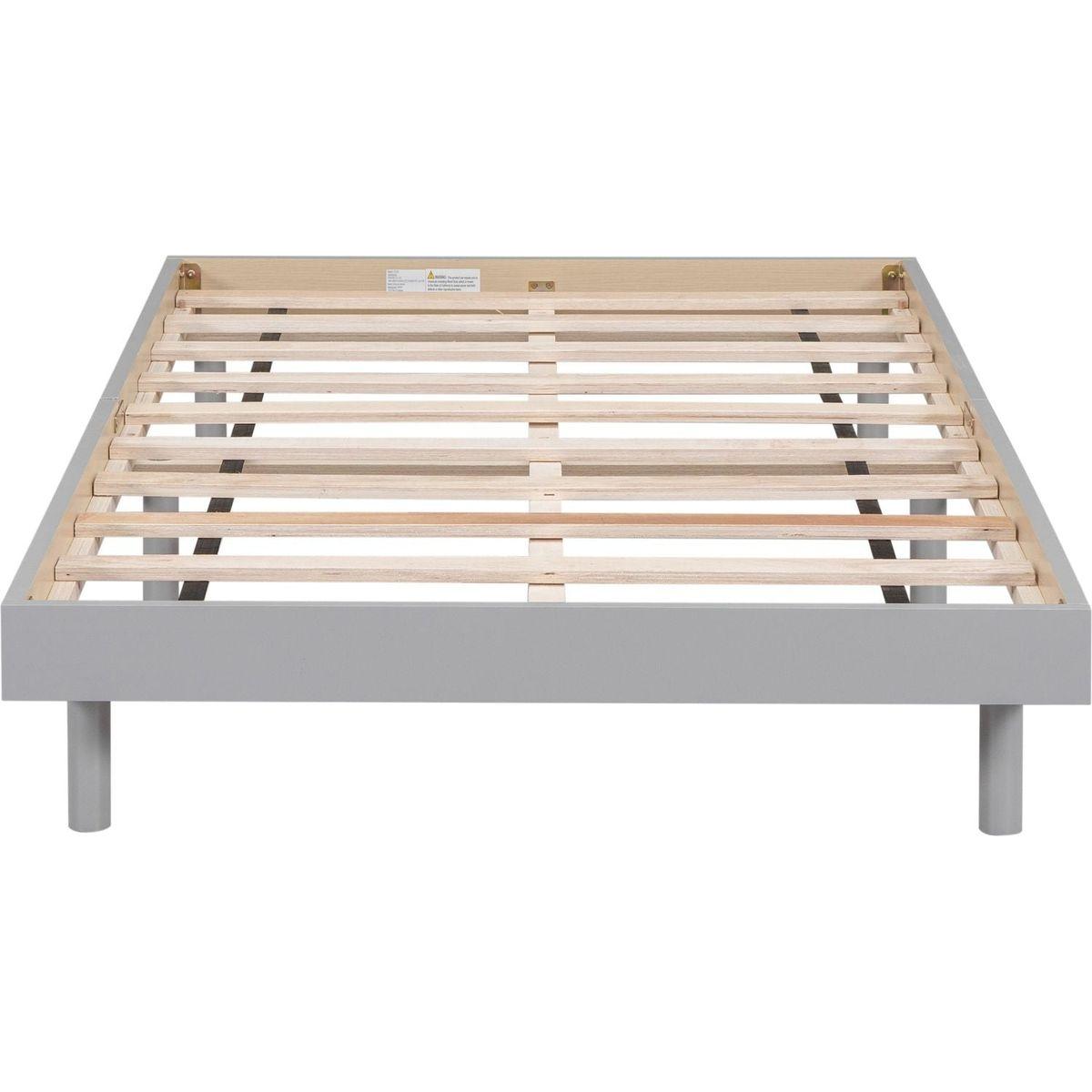 Modern Design Twin Size Floating Platform Bed Frame for Grey Color