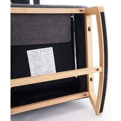 Accent Rocking Chair with Footrest High Back Rubber Wood Rocking Legs Bedroom Living Space 26.77D X 38.36W X 39.76H Inch