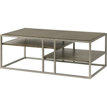 Padena 3-Piece Metal Frame Wood Living Room Coffee Table and 2 Chairside Tables Set