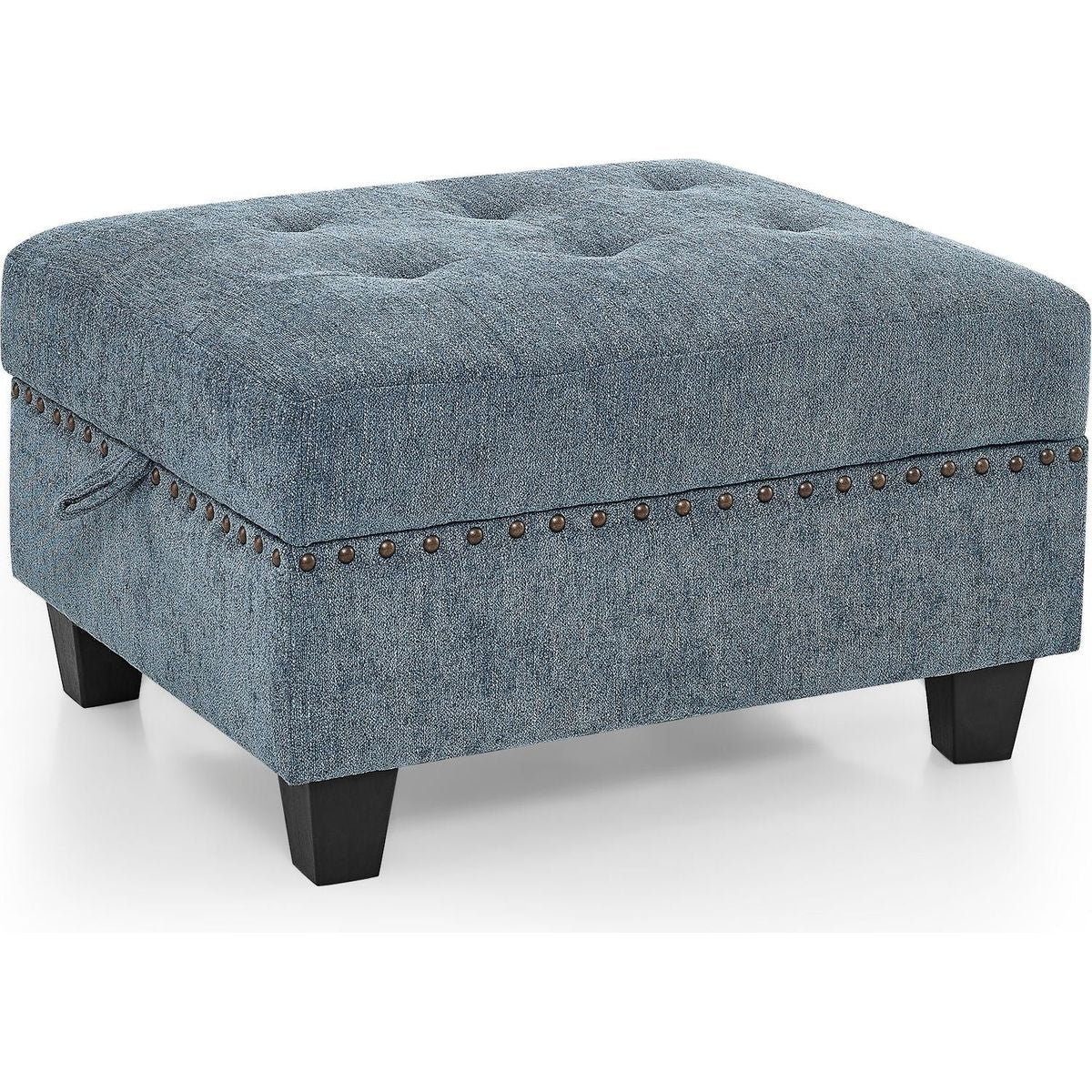 U shape Modular Sectional Sofa,DIY Combination,includes Two Single Chair, Two Corner and Two Ottoman,Navy Chenille