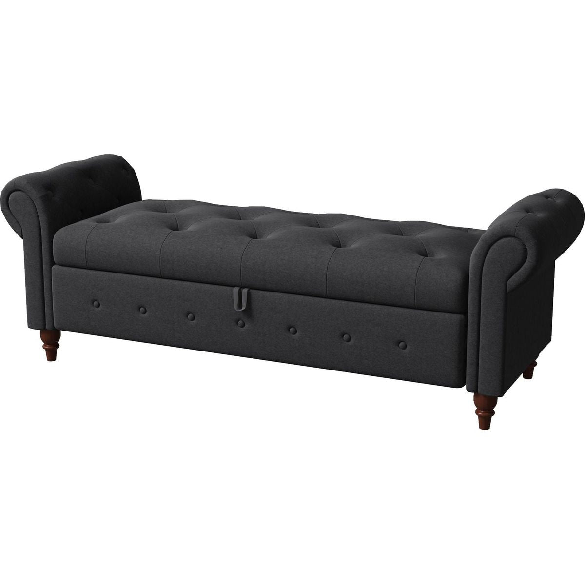 Bed Bench Dark Grey Fabric
