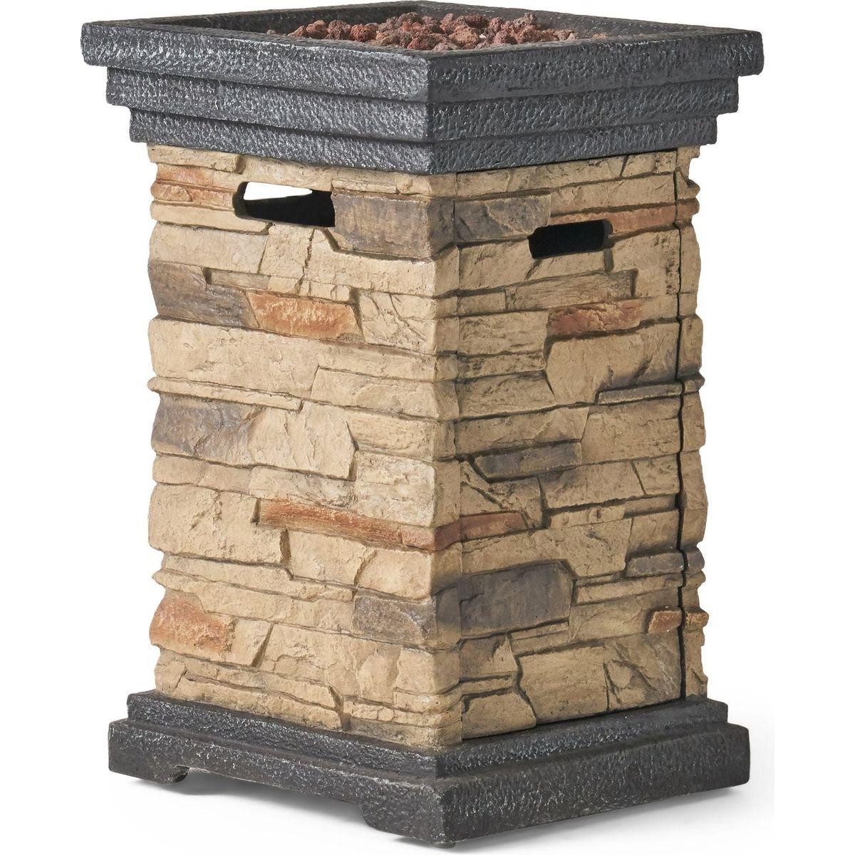 19.50" STONE MGO FIRE COLUMN - 40 000 BTU