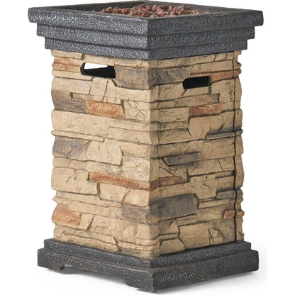 19.50" STONE MGO FIRE COLUMN - 40 000 BTU