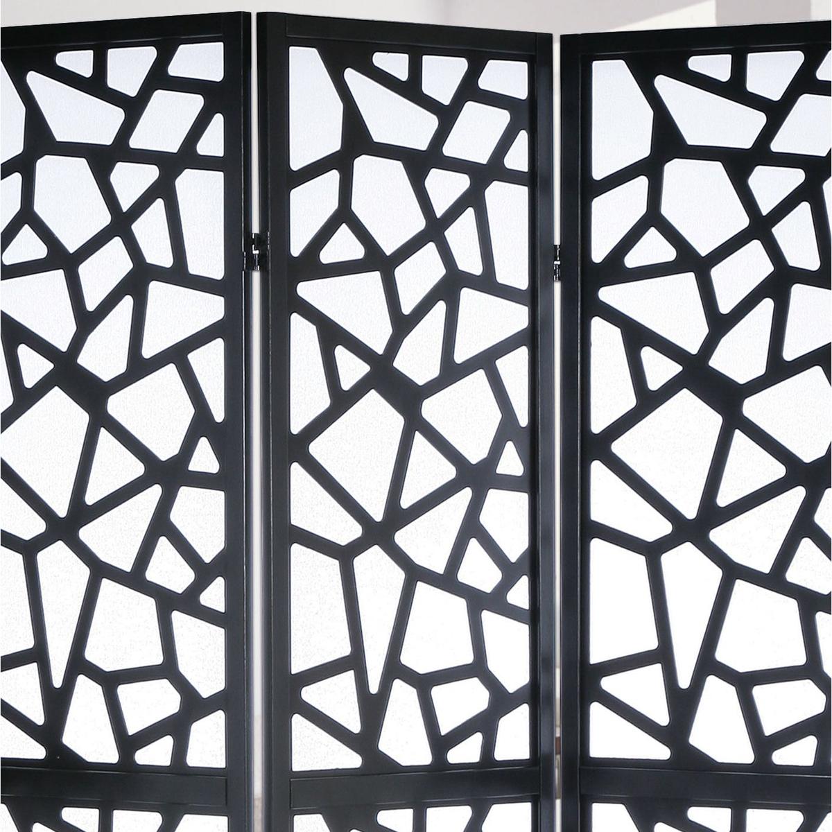 Giyano 4 Panel Screen Room Divider, Black