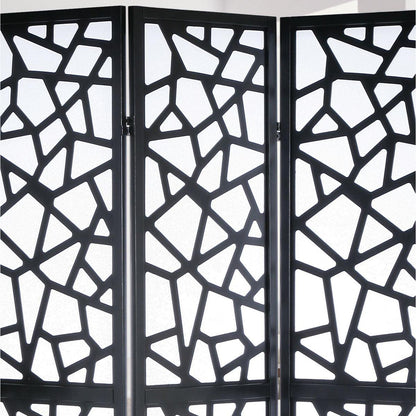 Giyano 4 Panel Screen Room Divider, Black