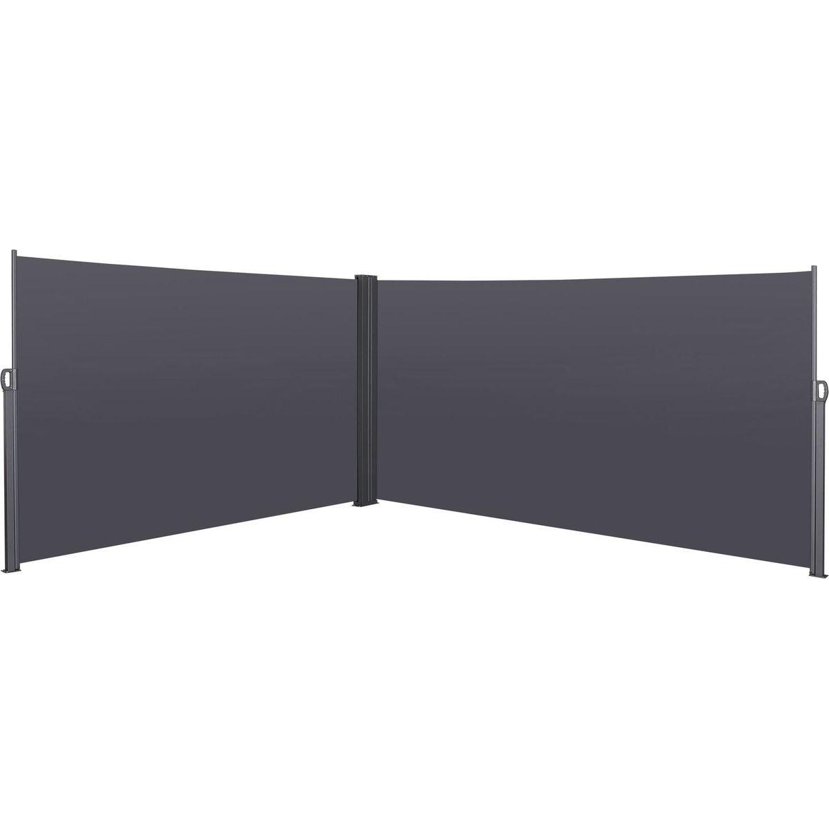 276" x 71"Retractable Side Awning, Waterproof & UV-Resistant, Privacy Screen Divider Roll Up Balcony(Grey)