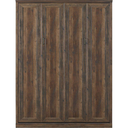 Queen Size Half Self-Close and Open Murphy Bed Cabinet Space-Saving Bed Perfect for Guest Room, for Bed Room, Guest Room, Home Office, Brown