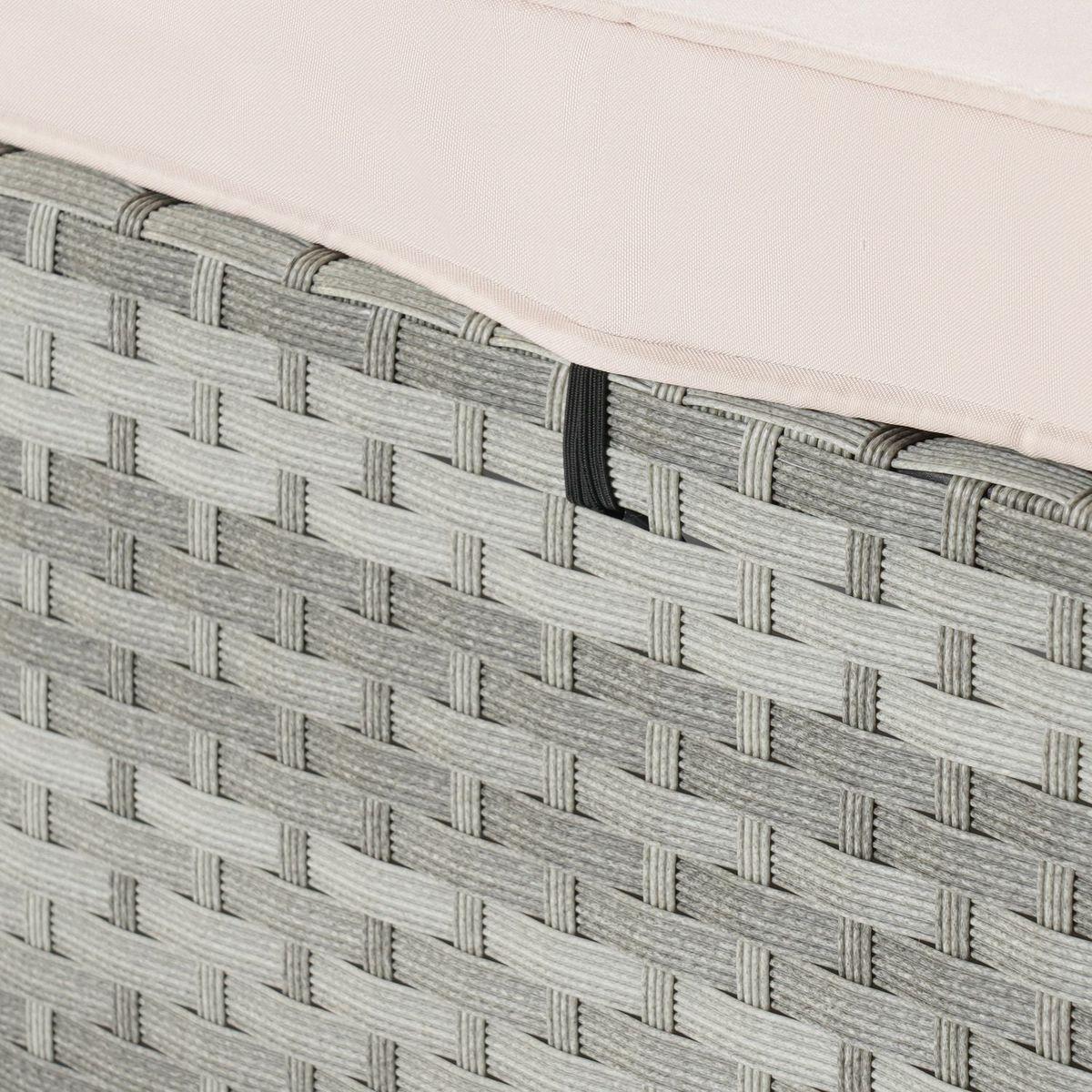 OUTDOOR SOFA PE RATTAN FURNITURE DECK CHAIR GRAY RATTAN