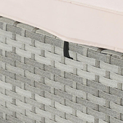 OUTDOOR SOFA PE RATTAN FURNITURE DECK CHAIR GRAY RATTAN