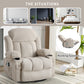 Swinging recliner massage heated sofa, with USB and 2 cup holders in side pockets, PackageA+B (BEIGE)