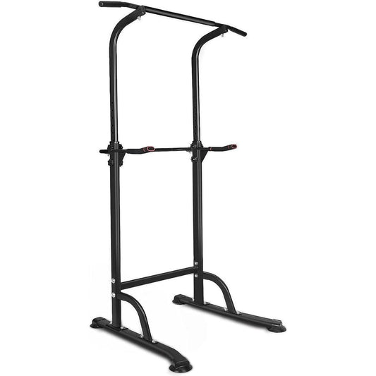 Sport Power Tower Workout Dip Station Pull Up Bar, Height Adjustable Multi-Function Dip Stand for Home Gym Strength Training Fitness Equipment