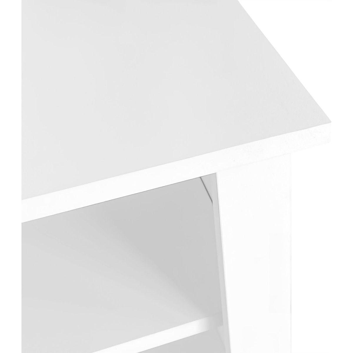 47.2" Wide Hall Tree with Bench and Shoe Storage, Multi-functional Storage Bench with 3 Hanging Hooks & Open Storage Space, Rectangle Storage & Shelves Coat Rack for Hallway, White