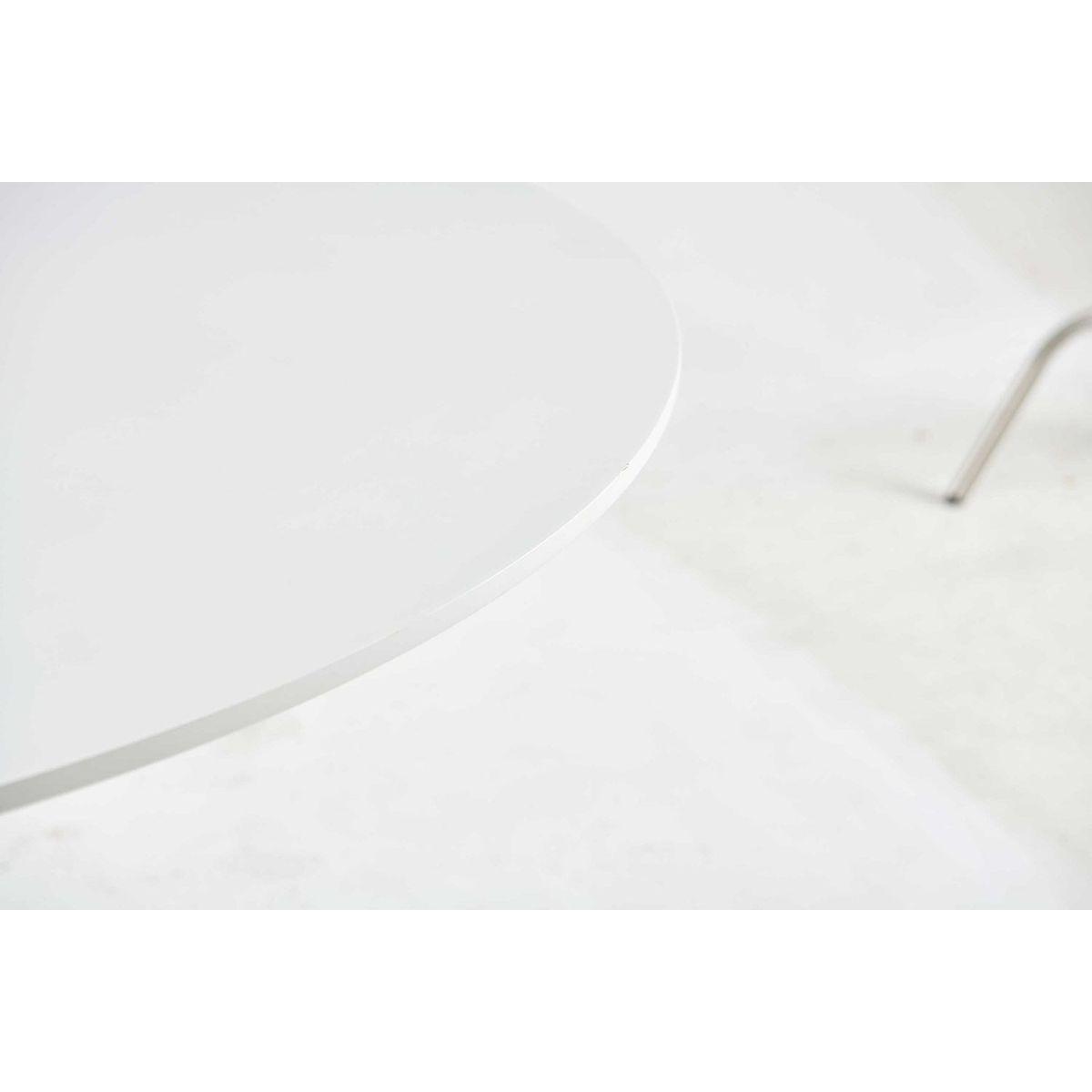 42.1"WHITE Table Mid-century Dining Table for 4-6 people With Round Mdf Table Top, Pedestal Dining Table, End Table Leisure Coffee Table,cross leg