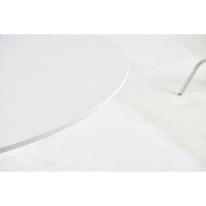 42.1"WHITE Table Mid-century Dining Table for 4-6 people With Round Mdf Table Top, Pedestal Dining Table, End Table Leisure Coffee Table,cross leg