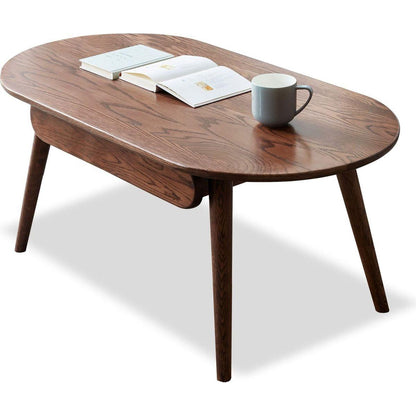 Capsule centre table Low table Table with drawers 100% solid wood Top board Desk Coffee table W 120 x D 52 x H 46 cm Study table Work from home Easy to assemble Natural wood Natural writing desk