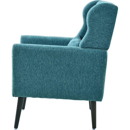 Modern Accent Chair Upholstered Foam Filled Living Room Chairs Comfy Reading Chair Mid Century Modern Chair with Chenille Fabric Lounge Arm Chairs Armchair for Living Room Bedroom (Teal)