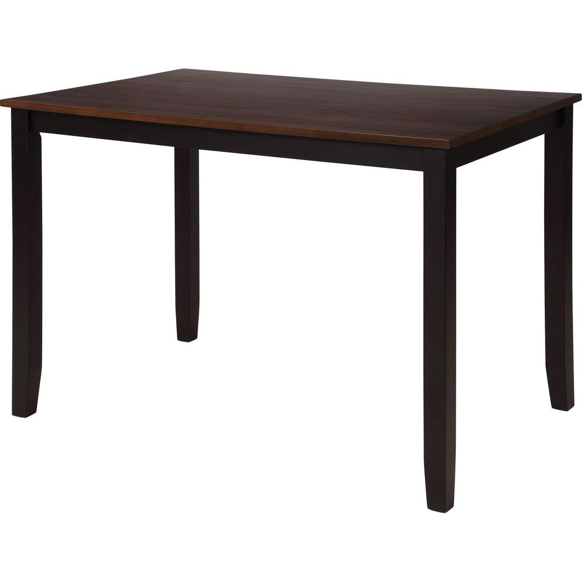 5-Piece Dining Table Set Home Kitchen Table and Chairs Wood Dining Set, Black+Cherry