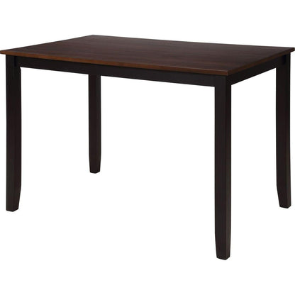 5-Piece Dining Table Set Home Kitchen Table and Chairs Wood Dining Set, Black+Cherry