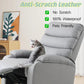 Large Manual Recliner Chair for Living Room,Lying flat at 150 degrees,Cat scratch fabric,Light gray