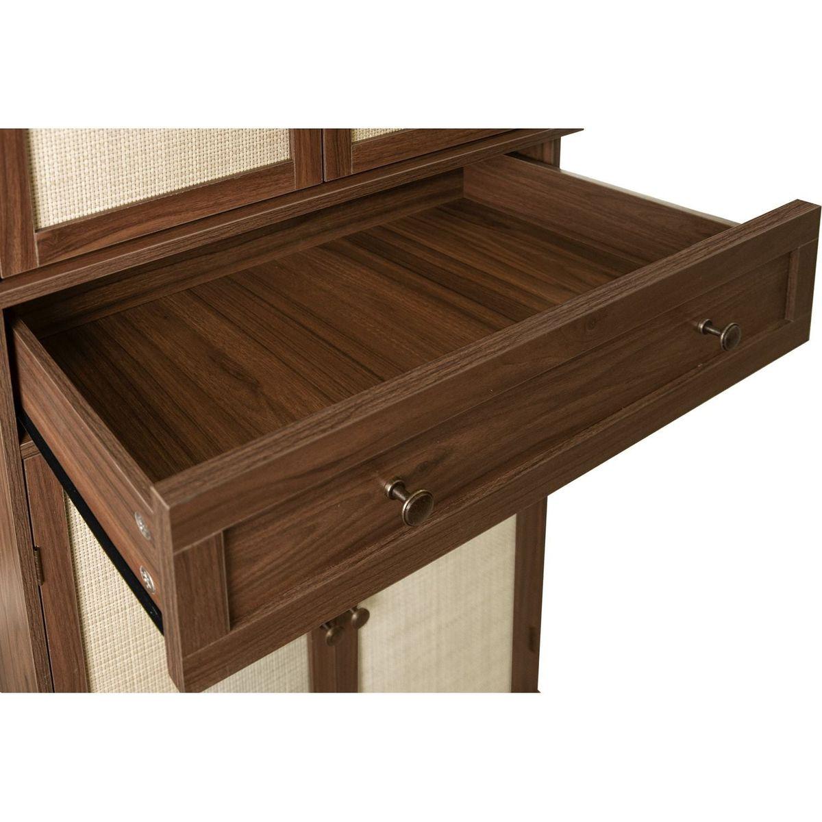 4 Door Cabinet with 1 Drawer, with 4 Adjustable Inner Shelves, Storage Cabinet