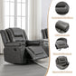 360Swivel and Rocking Home Theater Recliner Manual Recliner Chair with Wide Armrest for Living Room,Bedroom, Grey