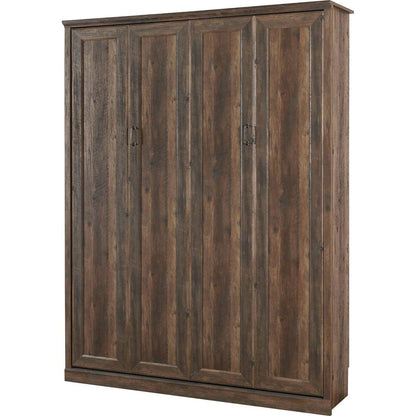 Queen Size Half Self-Close and Open Murphy Bed Cabinet Space-Saving Bed Perfect for Guest Room, for Bed Room, Guest Room, Home Office, Brown