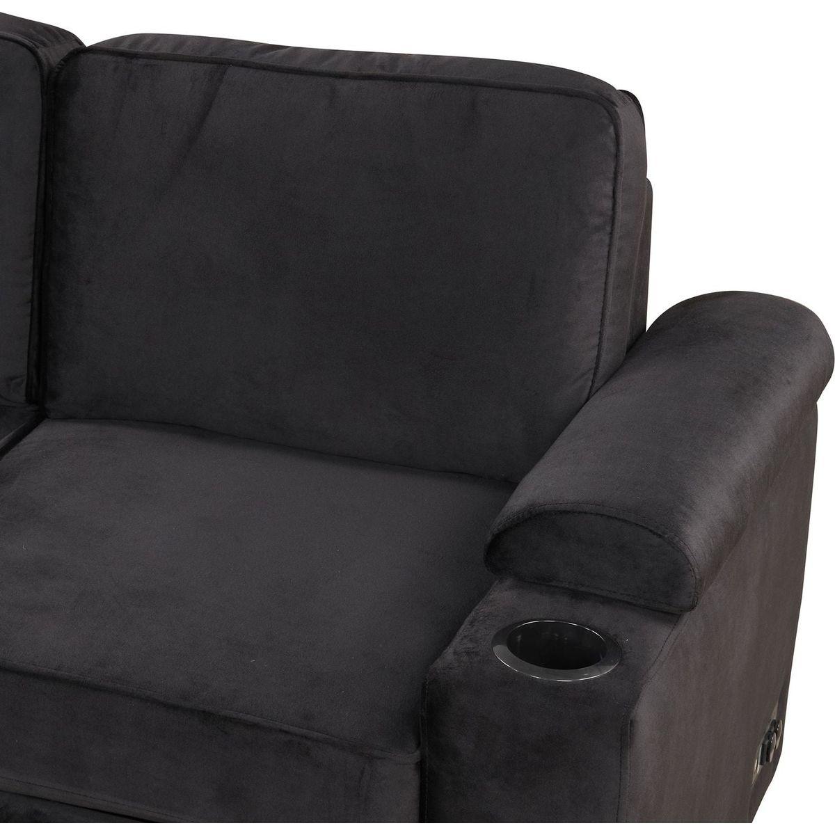 87.4" Sleeper Sofa Bed,2 in 1 Pull Out sofa bed L Shape Couch with Storage Ottoman for Living Room,Bedroom Couch and Small Apartment, Black