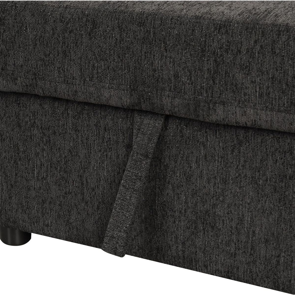 108.6" U-shaped Sectional Sofa Pull out Sofa Bed with Two USB Ports, Two Power Sockets, Three Back Pillows and a Storage Chaise for Living Room, Black