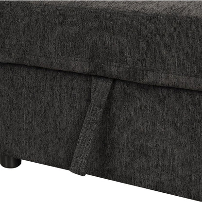 108.6" U-shaped Sectional Sofa Pull out Sofa Bed with Two USB Ports, Two Power Sockets, Three Back Pillows and a Storage Chaise for Living Room, Black