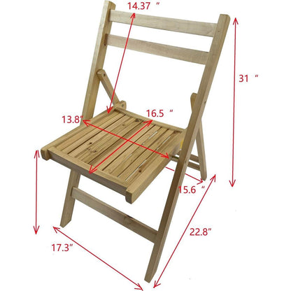 Furniture Slatted Wood Folding Special Event Chair - Wood, Set of 4, FOLDING CHAIR, FOLDABLE STYLE