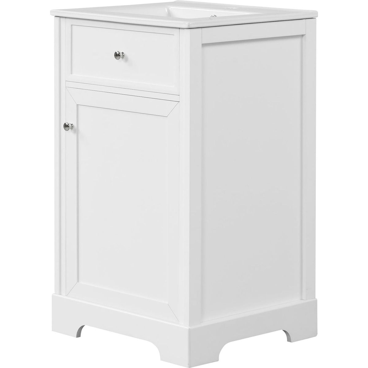 20" Bathroom Vanity with Sink, Bathroom Cabinet with Soft Closing Door, Storage Rack and Adjustable Shelve, White