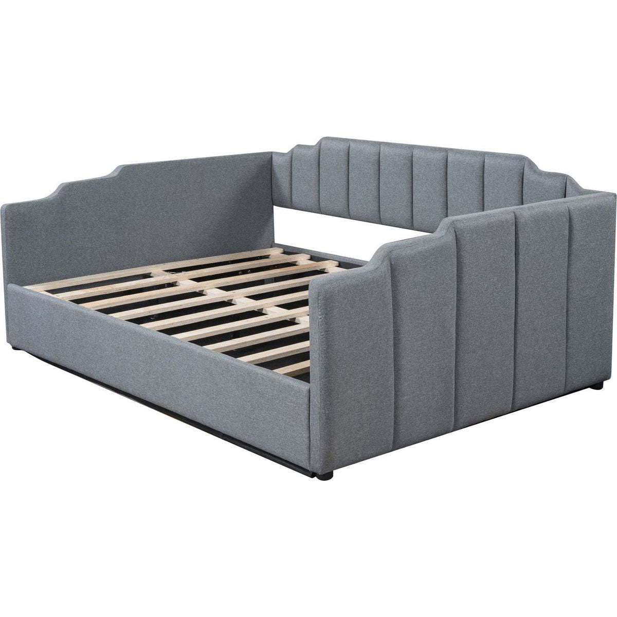 Upholstered Daybed with Underneath Storage,Full Size, Gray