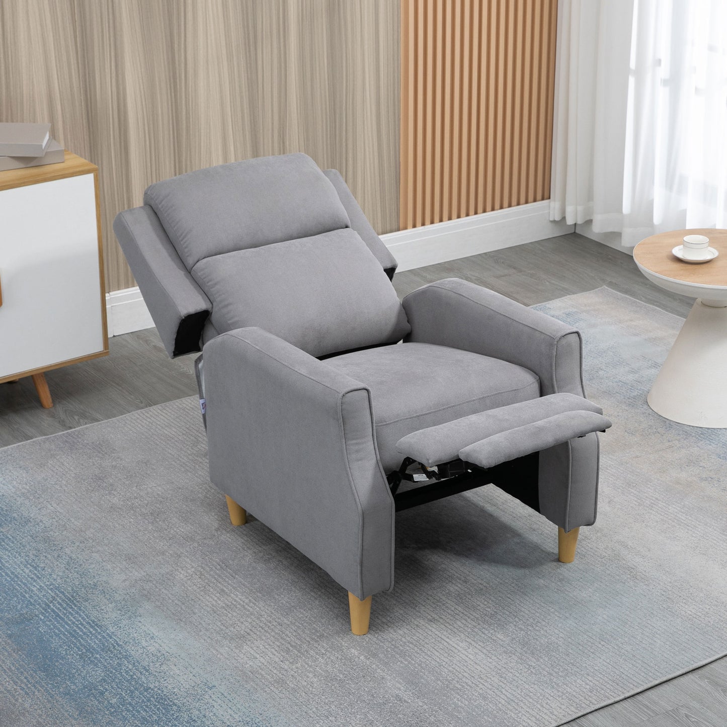 Manual Recliner Chair with Footrest, Contemporary for Living Room