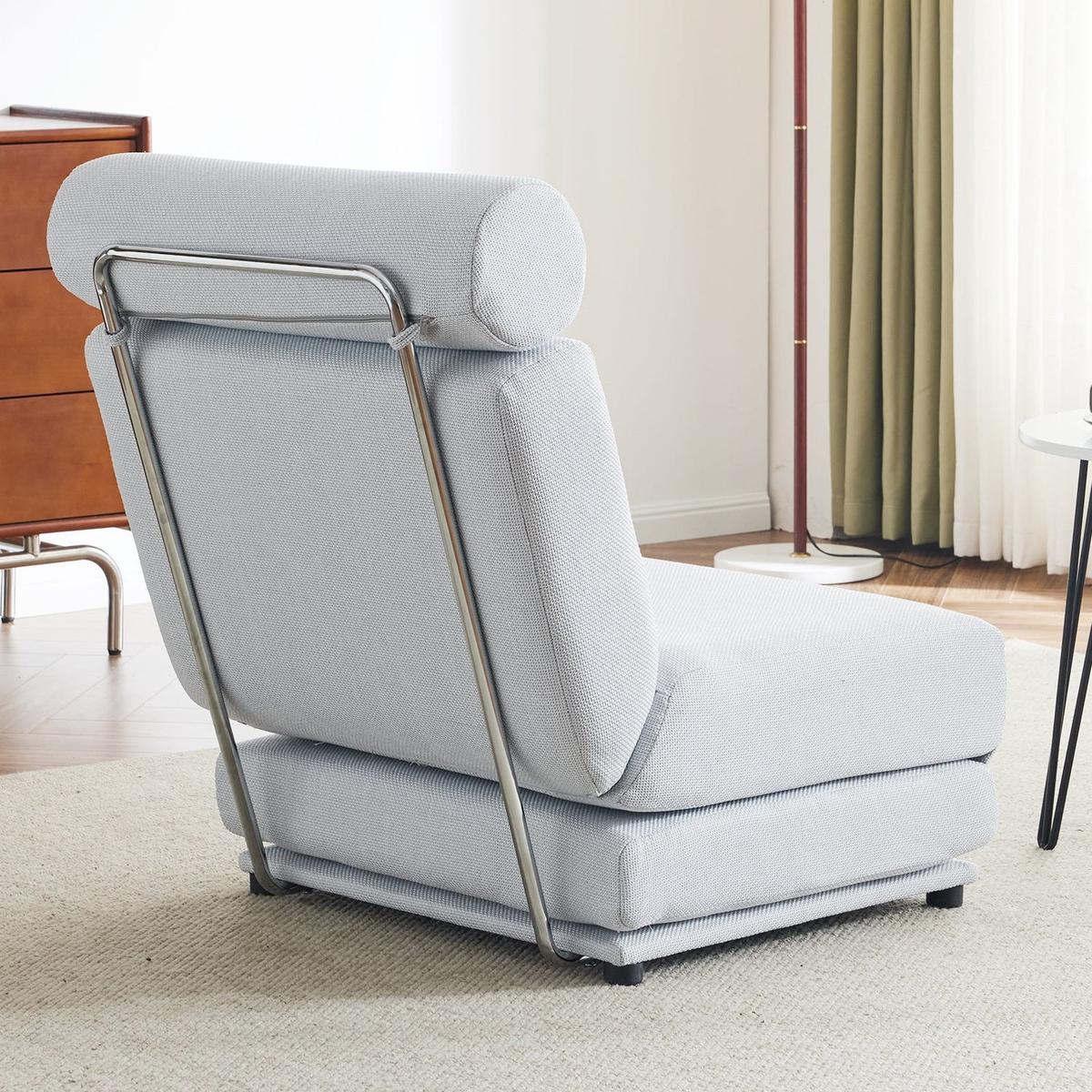Single Sofa Chair Foldable Single Sofa Bed with Pillow,Portable Foldable Sofa Bed,Leisure Sofa Chair,Easy to Store,Made of Breathable and Wearable Linen