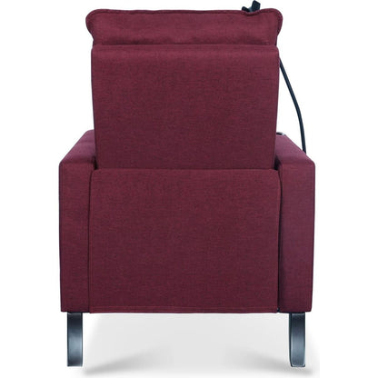 Recliner Chairs for Adults, Adjustable Recliner Sofa with Mobile Phone Holder & Cup Holder, Modern Reclining Chairs Fabric Push Back Recliner Chairs for Living Room, Bedroom, RED