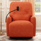 270 Degree Swivel Electric Recliner Home Theater Seating Single Reclining Sofa Rocking Motion Recliner with a Phone Holder for Living Room, Orange