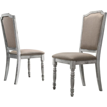 Iris Turned Leg Wood Dining Chair Set of 2