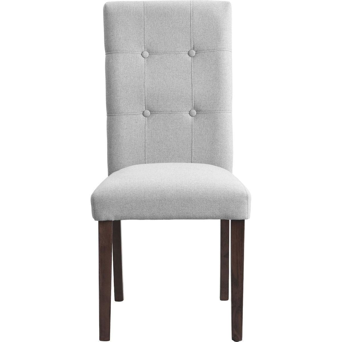 Linen Tufted Dining Room Chairs Set of 6, Accent Diner Chairs Upholstered Fabric Side Stylish Kitchen Chairs with Solid Wood Legs and Padded Seat - Gray