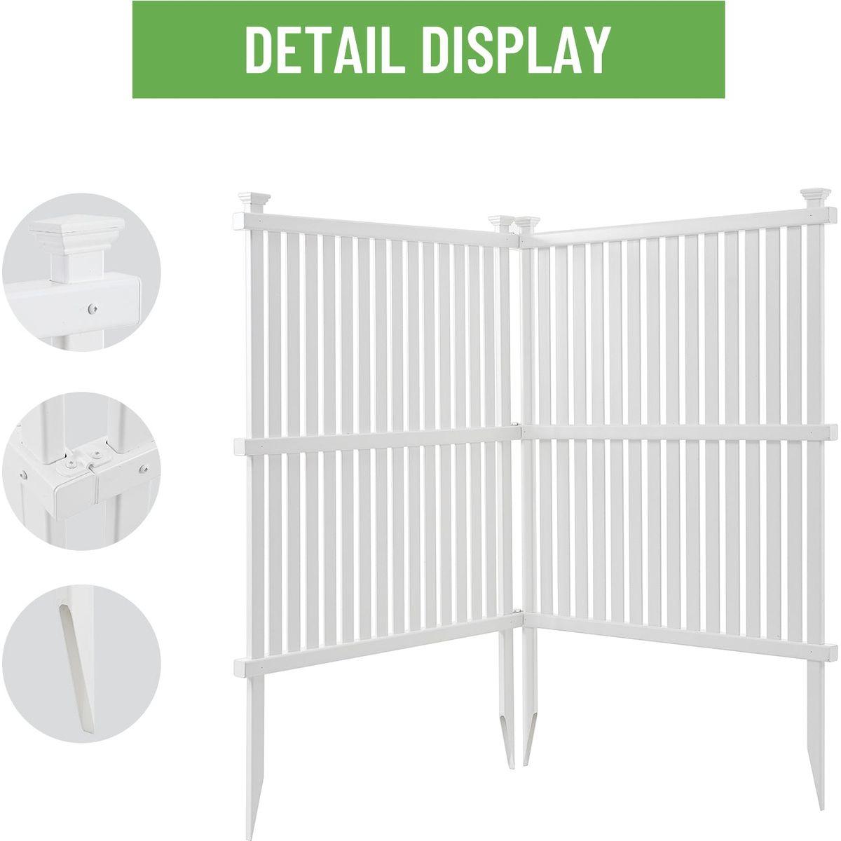 Privacy Screen Panels Kit Air Conditioner Trash Can Enclosure Vinyl white color