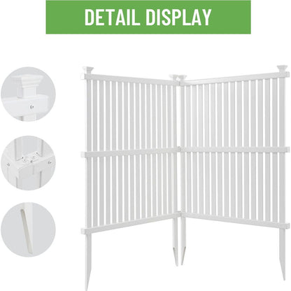 Privacy Screen Panels Kit Air Conditioner Trash Can Enclosure Vinyl white color