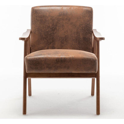 Mid-Century Modern Chair, Living Room Chair with Solid Wood Frame, Accent Chair Extra-Thick Backrest, Wingback Chair for Bedroom, Reading Room, Living Room, Lounge Chair Indoor