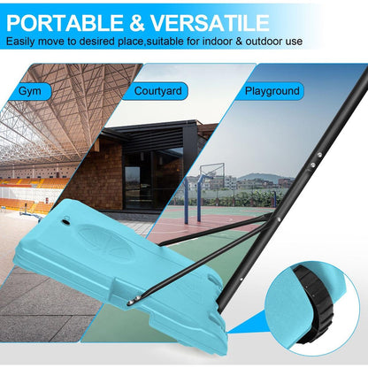 Portable Basketball Goal System with Stable Base and Wheels, use for Indoor Outdoor teenagers youth height adjustable 5.6 to 7ft Basketball Hoop 28 Inch Backboard