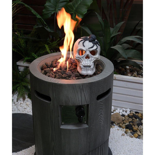 BTU, CSA Certification Diameter 20 Inch Round Outdoor Gas Fire Pit,Contain 2.5kg Lava Stone And Rainproof Cover,Magnesium Oxide Cultured Stone Surface Finished,, More Suitable for Outdoor Garden